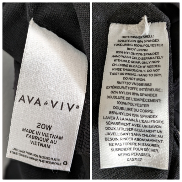 Target Ava & Viv Black Twist One-Piece Modest Swimsuit Swim Dress 20W - Picture 15 of 16